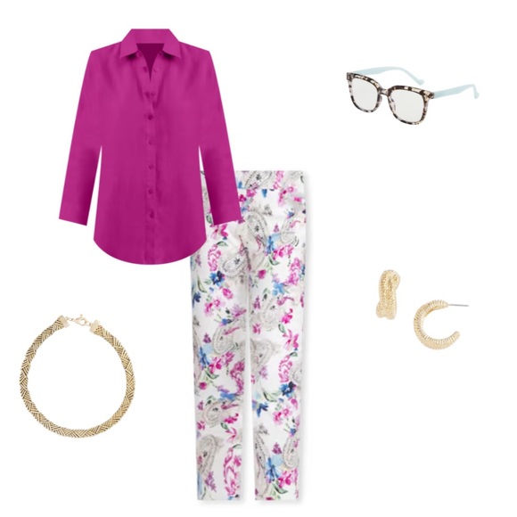 Chico’s Button Down Linen Shirt Size US 10/M 1.5 - Picture 11 of 11